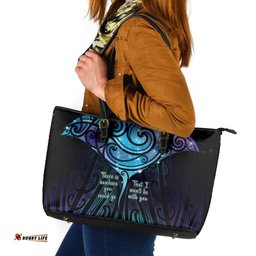 Aotearoa Maori Te Whai Rahi Leather Tote Bag Tala - Nowhere You Could Go That I Won't Be With You LT7