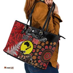 Aotearoa and Australia Toitu Te Tiriti Leather Tote Bag Honour the Treaty - Te Tiriti Is Us LT03