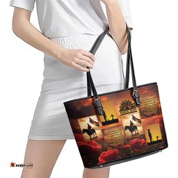 ANZAC Day Film Reel Lest We Forget Leather Tote Bag Australia NZ Memorial LT9