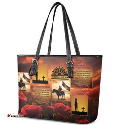ANZAC Day Film Reel Lest We Forget Leather Tote Bag Australia NZ Memorial LT9