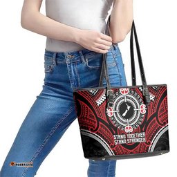 Aotearoa Proud To Be Maori Leather Tote Bag New Zealand Fight Together LT9