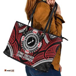Aotearoa Proud To Be Maori Leather Tote Bag New Zealand Fight Together LT9