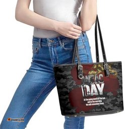 Australia ANZAC Day Leather Tote Bag We Will Remember Them Poppy Camouflage LT14