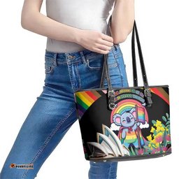 Aussia Pride Month Rainbow Koala Leather Tote Bag LT9