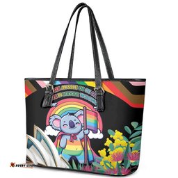 Aussia Pride Month Rainbow Koala Leather Tote Bag LT9