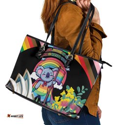 Aussia Pride Month Rainbow Koala Leather Tote Bag LT9