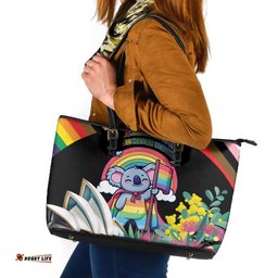 Aussia Pride Month Rainbow Koala Leather Tote Bag LT9