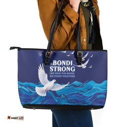 Bondi Beach Pray For Australia Leather Tote Bag LT9