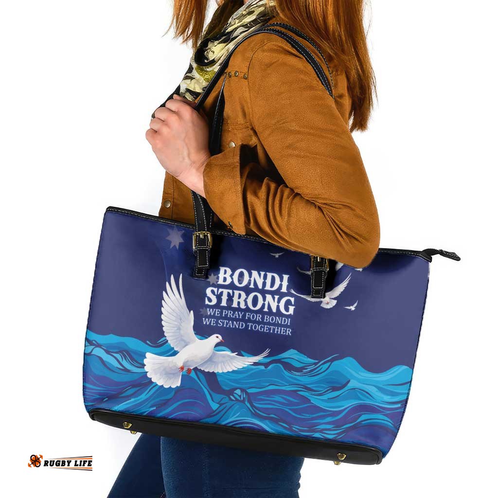 Bondi Beach Pray For Australia Leather Tote Bag LT9