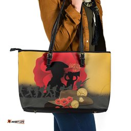 Australia Two-up Pennies ANZAC Day Leather Tote Bag Slouch Hat Last Post With Poppy LT14