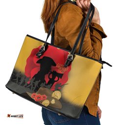 Australia Two-up Pennies ANZAC Day Leather Tote Bag Slouch Hat Last Post With Poppy LT14