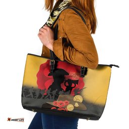 Australia Two-up Pennies ANZAC Day Leather Tote Bag Slouch Hat Last Post With Poppy LT14