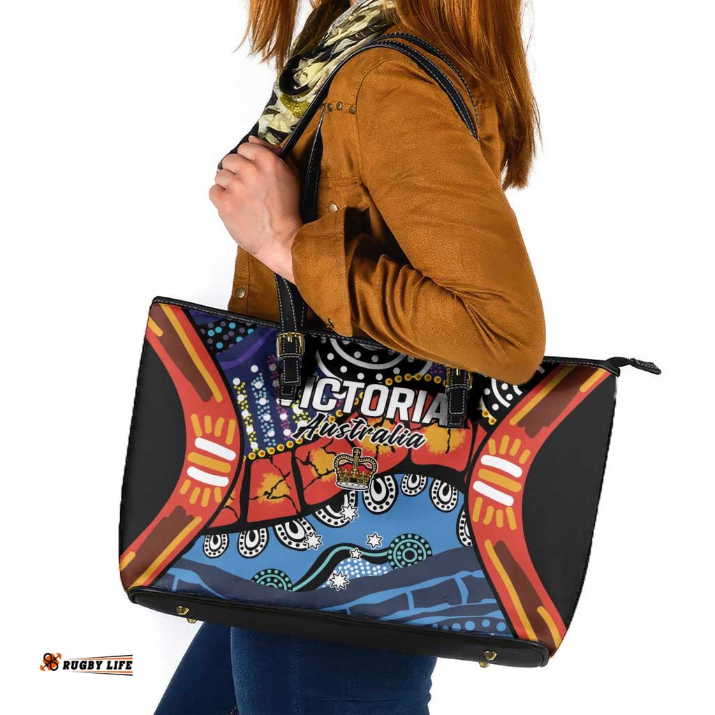 Australia Victoria State Leather Tote Bag Peace and Prosperity LT9