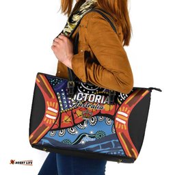 Australia Victoria State Leather Tote Bag Peace and Prosperity LT9