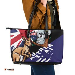 Australia Kangaroo Koala Together Leather Tote Bag Special Edition LT01