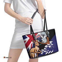 Australia Kangaroo Koala Together Leather Tote Bag Special Edition LT01