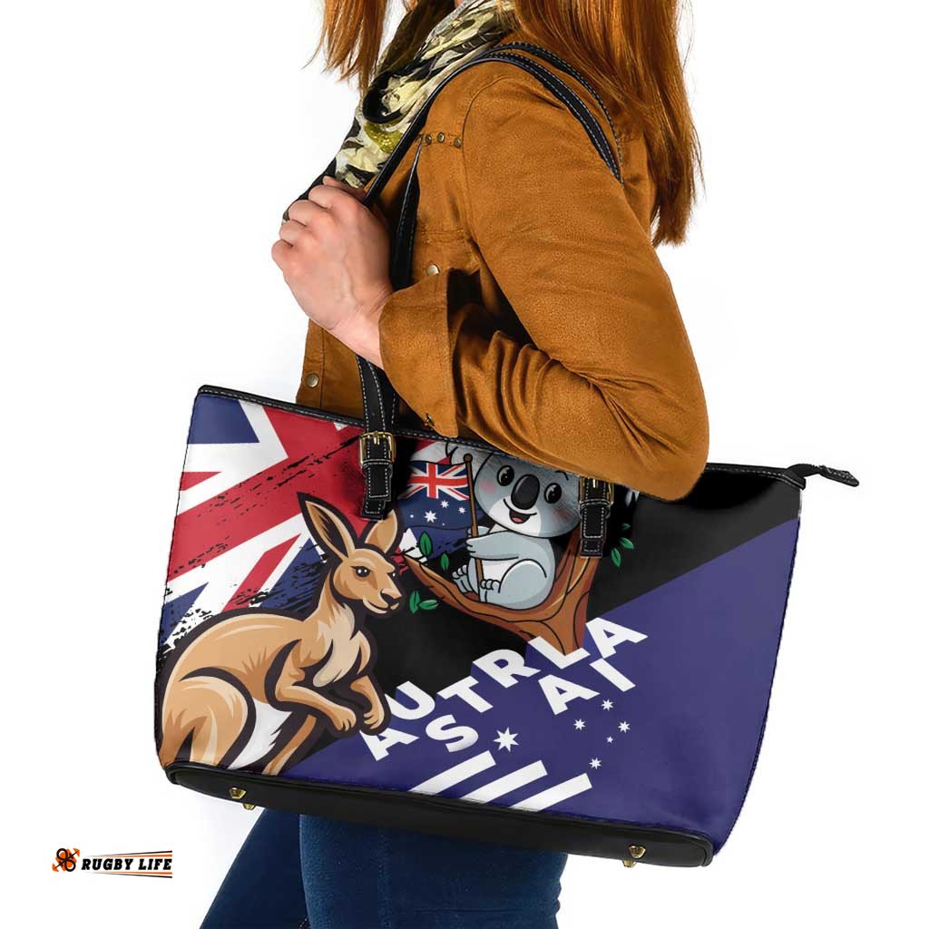 Australia Kangaroo Koala Together Leather Tote Bag Special Edition LT01