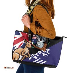Australia Kangaroo Koala Together Leather Tote Bag Special Edition LT01