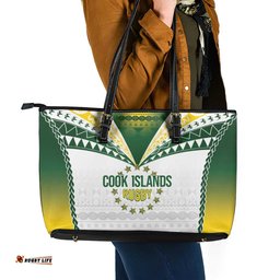 Cook Islands Rugby Leather Tote Bag Kuki's Aitu Champions LT7