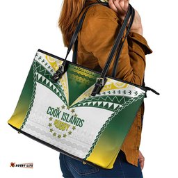 Cook Islands Rugby Leather Tote Bag Kuki's Aitu Champions LT7