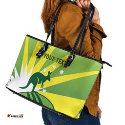 Custom Australia Cricket Leather Tote Bag Go Champions Aussies LT14