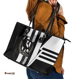 Collingwood Magpies Leather Tote Bag Modern Geometric Sports Graphic Style TS04