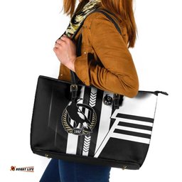 Collingwood Magpies Leather Tote Bag Modern Geometric Sports Graphic Style TS04