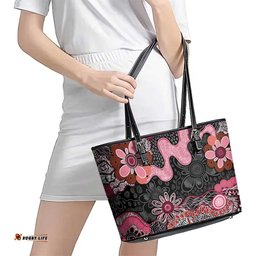 Australia NAIDOC Week 2026 Leather Tote Bag Aboriginal Contemporary Art LT7