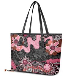 Australia NAIDOC Week 2026 Leather Tote Bag Aboriginal Contemporary Art LT7