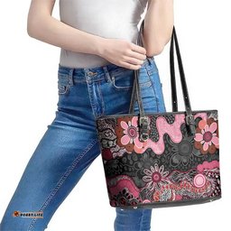 Australia NAIDOC Week 2026 Leather Tote Bag Aboriginal Contemporary Art LT7