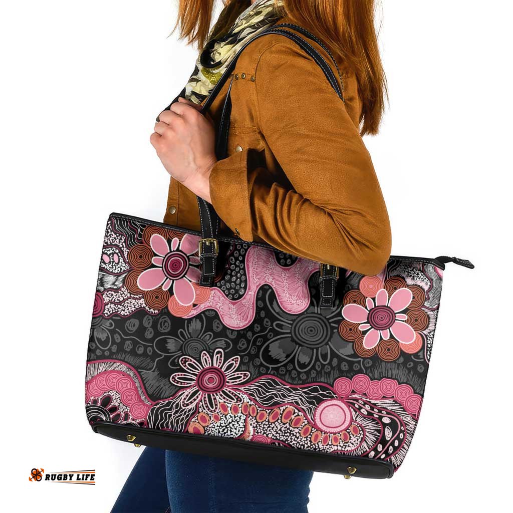 Australia NAIDOC Week 2026 Leather Tote Bag Aboriginal Contemporary Art LT7