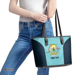 Custom Bowls Australia Leather Tote Bag Teal Color Curve Sporty LT14
