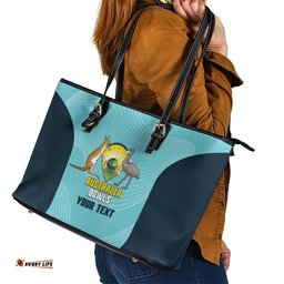 Custom Bowls Australia Leather Tote Bag Teal Color Curve Sporty LT14