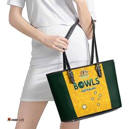 Australian Lawn Bowls Leather Tote Bag Aussie Minimalist Style LT9