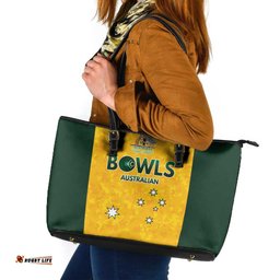 Australian Lawn Bowls Leather Tote Bag Aussie Minimalist Style LT9