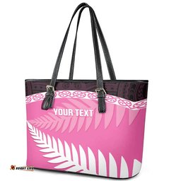 Custom New Zealand Aotearoa Cricket Leather Tote Bag Go White Silver Fern LT14