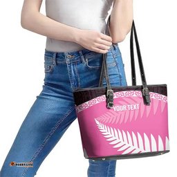 Custom New Zealand Aotearoa Cricket Leather Tote Bag Go White Silver Fern LT14