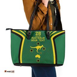 Australia Day 26 January Personalised Leather Tote Bag With National Color LT9