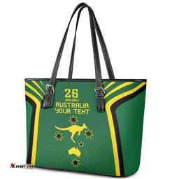Australia Day 26 January Personalised Leather Tote Bag With National Color LT9