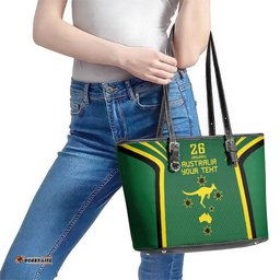 Australia Day 26 January Personalised Leather Tote Bag With National Color LT9