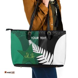 Custom New Zealand And Pakistan Cricket Leather Tote Bag 2025 Black Cap Shaheens Together LT14