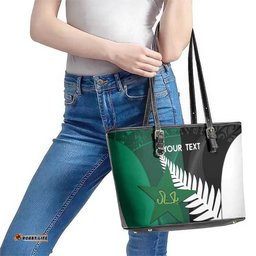 Custom New Zealand And Pakistan Cricket Leather Tote Bag 2025 Black Cap Shaheens Together LT14
