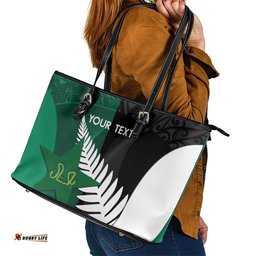 Custom New Zealand And Pakistan Cricket Leather Tote Bag 2025 Black Cap Shaheens Together LT14