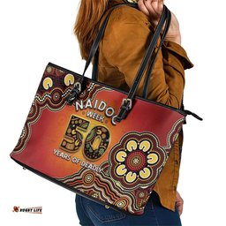 Australia Indigenous NAIDOC Week 2026 Leather Tote Bag 50 Years Of Deadly LT05