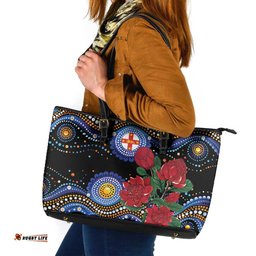 Australia New South Wales Waratahs Leather Tote Bag Aboriginal Dot Art LT9