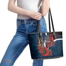 Carlton Blues ANZAC Personalised Leather Tote Bag Lest We Forget Poppy Camo LT9
