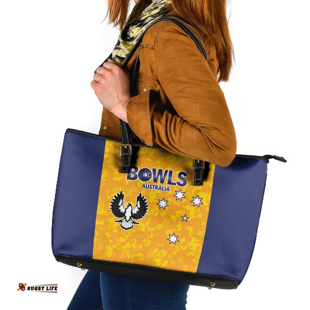 Australian South Australia Lawn Bowls Leather Tote Bag Aussie Minimalist Style LT9