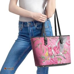 Australia Pink Galah Leather Tote Bag Rose-breasted Cockatoo Waratah Indigenous Art LT14