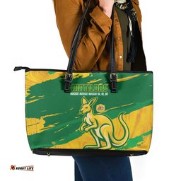 Australia Soccer Leather Tote Bag 2025 Go Matildas Marble Grunge Style LT14