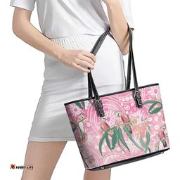 Australia Galah Aboriginal Leather Tote Bag Breast Cancer Awareness LT7